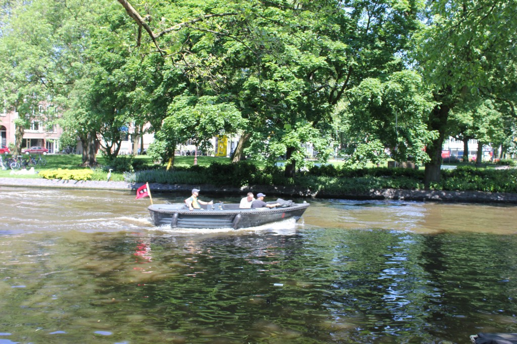 boating on the canals in Amsterdam